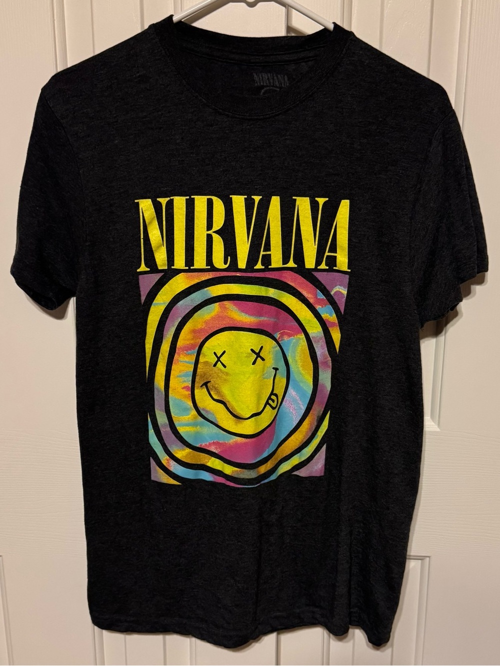 Target | Nirvana Tie-Dye Smiley Logo T-Shirt - Black Size L
